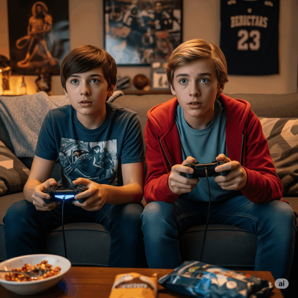 Bert and Jim playing video games